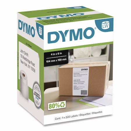 Dymo LabelWriter White Shipping Labels, 4x6", 220 Labels 1744907